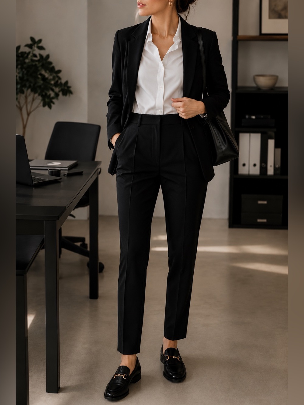 ZARA Black Pleated Trousers Elastic Waist Comfort Work Office Dress Pants Sz: XS